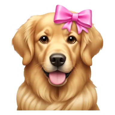 Golden retriever with pink bows sticker