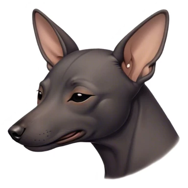 Meme-Worthy Cute Sleeping Xoloitzcuintle dog Portrait Emoji, Head resting peacefully with a contented smile, showcasing a sleek, muscular build with smooth, hairless ebony skin and gently relaxed wrinkles, eyes shut in a serene nap, Simplified yet hilariously adorable features, highly detailed, glowing with a soft, drowsy light, high shine, relaxed and utterly lovable, stylized with an air of playful laziness, bright and heartwarming, soft glowing outline, capturing the essence of a comically sleepy guardian, so meme-worthy it feels like it could instantly become the next viral sensation of adorable slumber! sticker