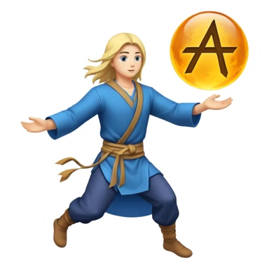 human mystic drawing rune formula mid-air sticker