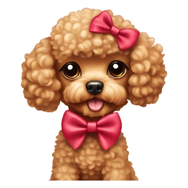 toy poodle with bow sticker