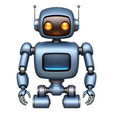I want atom from reel steel that has gray body with black screen and blue eyes  form the screen and a brown top a  robot sticker