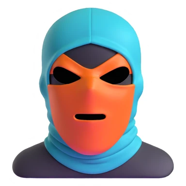 menacing robber with teal and orange balaclava sticker