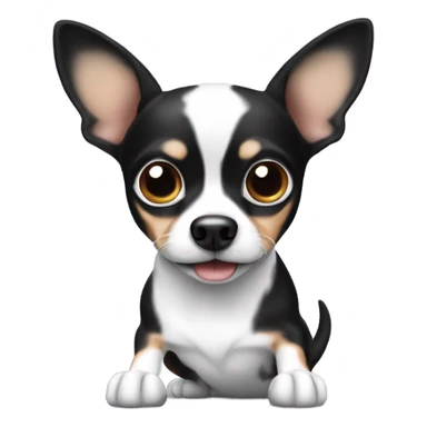 Black and white  chihuahua wiener dog mainly black  sticker