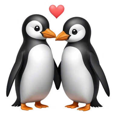 Penguin love sticker