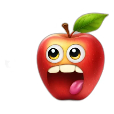 a worm in an apple with a watch sticker