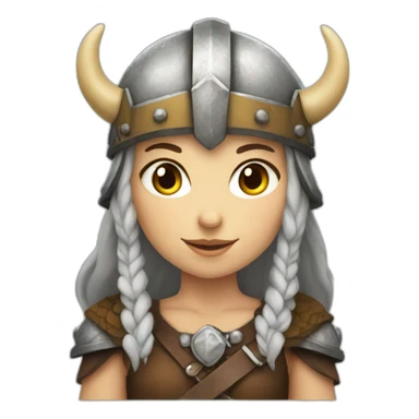 Girl Viking with helmet with horns sticker