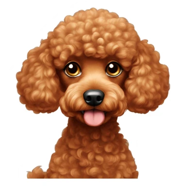 Tall red toy poodle with long nose sticker