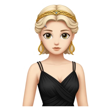 Greek goddess in black dress sticker