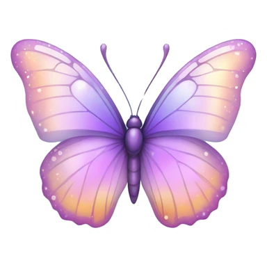Sparkly translucent Pastel purple-gradient iridescent butterfly sticker