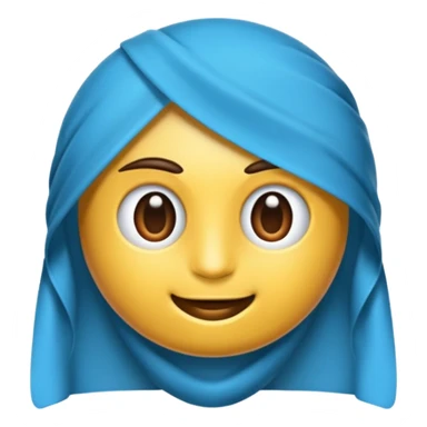 Sadece mavi renkte olan bir fransız kornası sticker