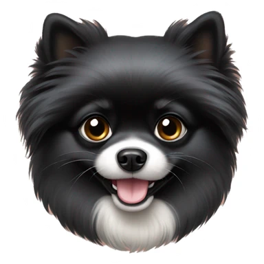 Black Pomeranian with bows sticker