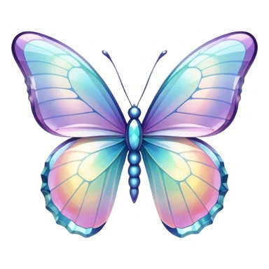 Pastel iridescent glass crystal butterfly sticker
