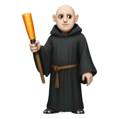 Uncle fester wearing a wizard robe and holding a screwdriver  sticker