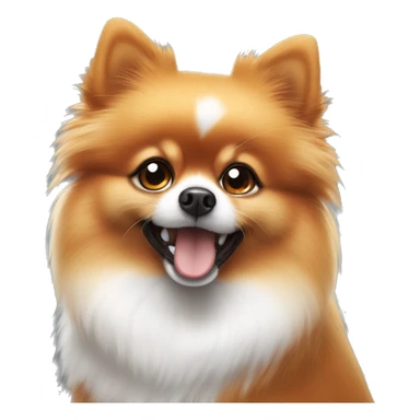 Black and white and orange  Pomeranian with sparkling eyes begging for food sticker