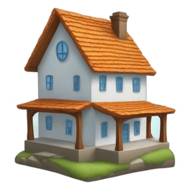 house but the emoji should be placed within a generated image of heaven sticker