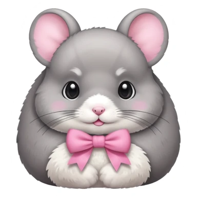 Chinchilla with pink bow sticker