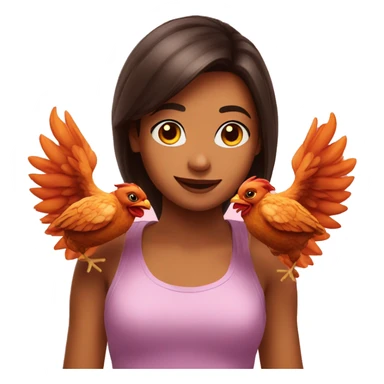 a girl flying with two bbq chicken wings on her back sticker