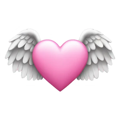 Pink heart with angel wings sticker