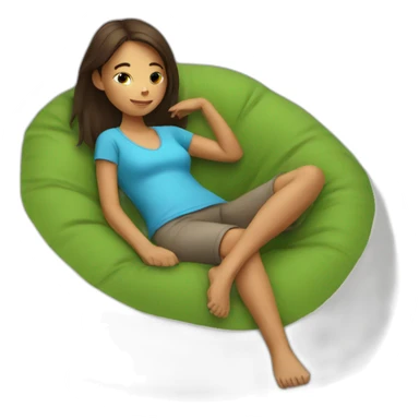relaxed girl in a bean bag chair resting sticker
