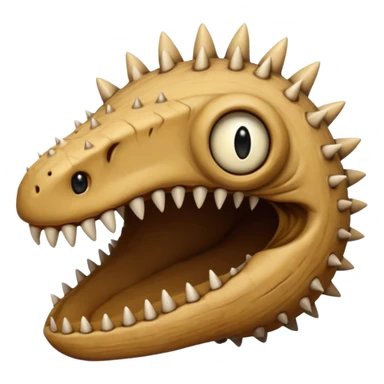 Sand worm from dune make the face a hole with long spiky teeth no eyes sticker