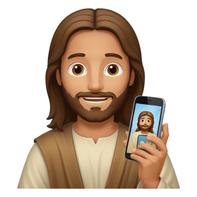 Jésus sur son téléphonesur son téléphone sticker