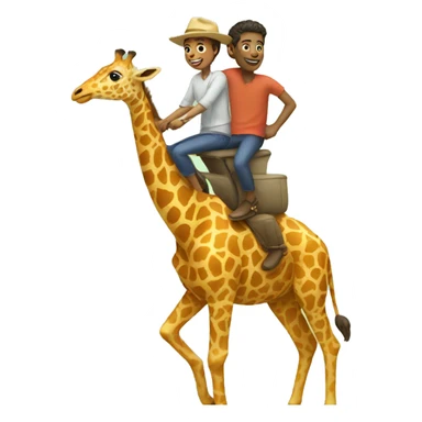 humans riding giraffes sticker