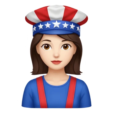4th of july brunette woman sticker