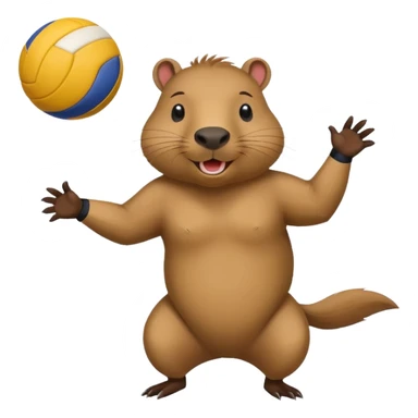 Capybara playing volleyball  sticker