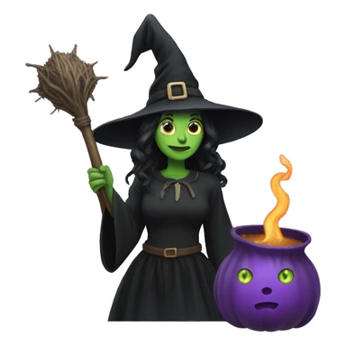 Witch and attribute  sticker