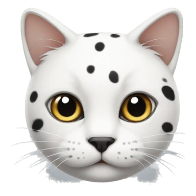 cat with a white face and black spots on its head sticker