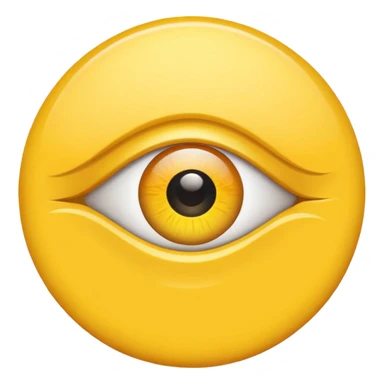 Yellow circle with an eye towards the middle left of the circle sticker