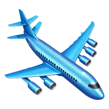 Glitter blue avião sticker