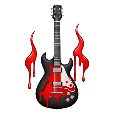 Black guitar with blood dripping from it  sticker