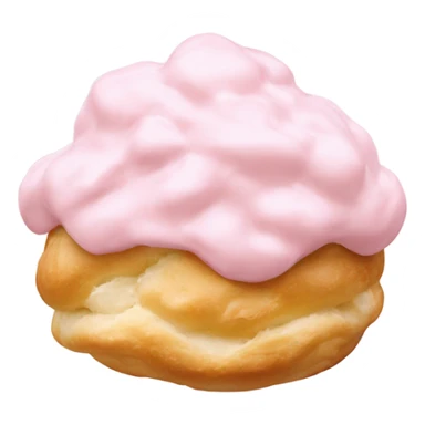 cream puff with pale pink icing sticker