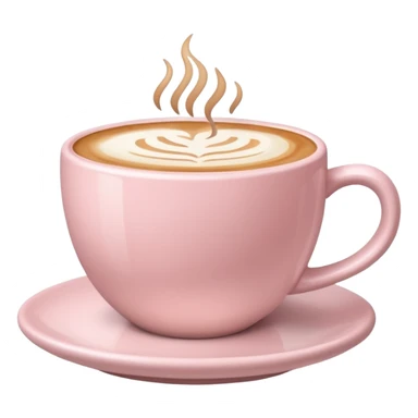 aesthetic light pink coffee cup with latte art sticker