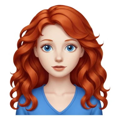 long redhead wavy hair woman back sticker