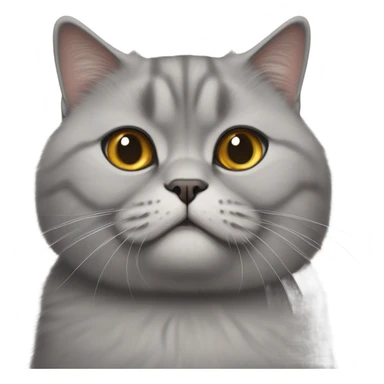 fluffy unimpressed looking british shorthair cat sticker