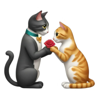 cats getting proposed to sticker
