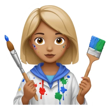 girl painter sticker