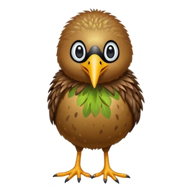 Kiwi bird on two feet longer beak qnd more round sticker