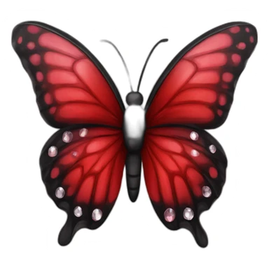 red and black crystal butterfly sticker