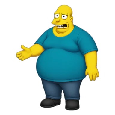 Fat Mr burns blue tshirt hands sticker
