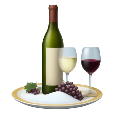 Wine bottle and plate of snow sticker
