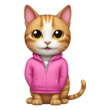 cat with pink clothes sticker