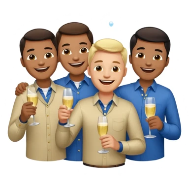 men eating at restaruant sticker