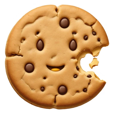 Two plain cookies, one bitten sticker