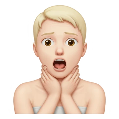 person choking self hands crossed around neck with mouth open  sticker