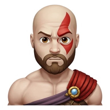 Kratos skin whiter Without beard sticker