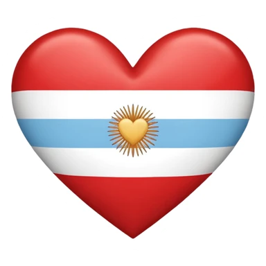 Un corazon con la bandera argentina  en forma de emojin sticker