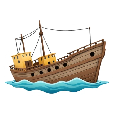sinking ship  half underwater in figma colours sticker
